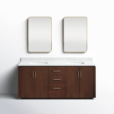 Cloverfield 72'' Double Bathroom Vanity with Cultured Marble Top