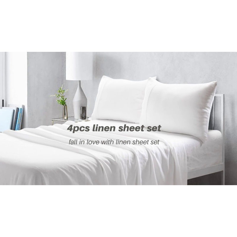 Ivory Queen Genuine French Linen Sheet Set