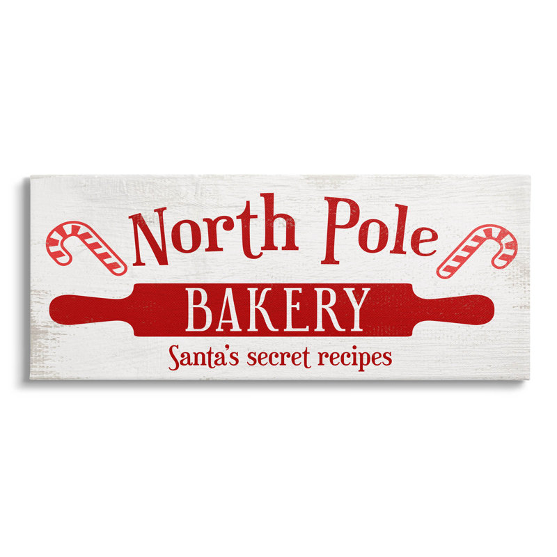«North Pole Bakery Kitchen», art mural sur toile par Lil 'Rue, H 10 po x l 24 po x P 1,5 po