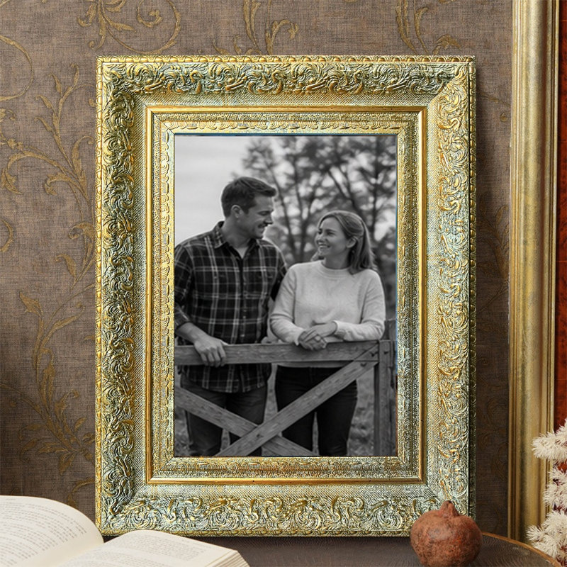 Cadre de table doré antique 1 PC 11 "x 14" avec orientation portrait ou paysage, Or antique, 1, 11" W x 14" H