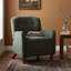 Fauteuil d'appoint moderne en lin capitonné avec siège rembourré, accoudoirs et pieds en bois d'hévéa-789354604