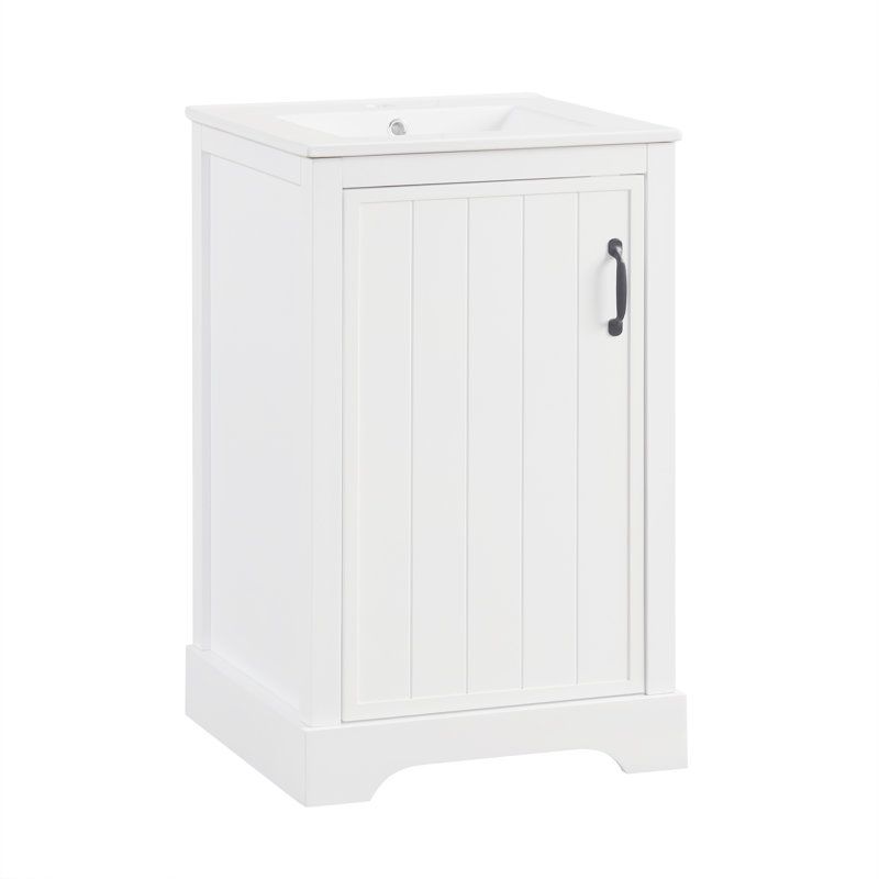 Meuble-lavabo 20 po avec comptoir en céramique, Blanc