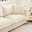 Fauteuils crème en chenille pour recoins de lecture - Fauteuils d'appoint à assise profonde et coussins doux, tissu