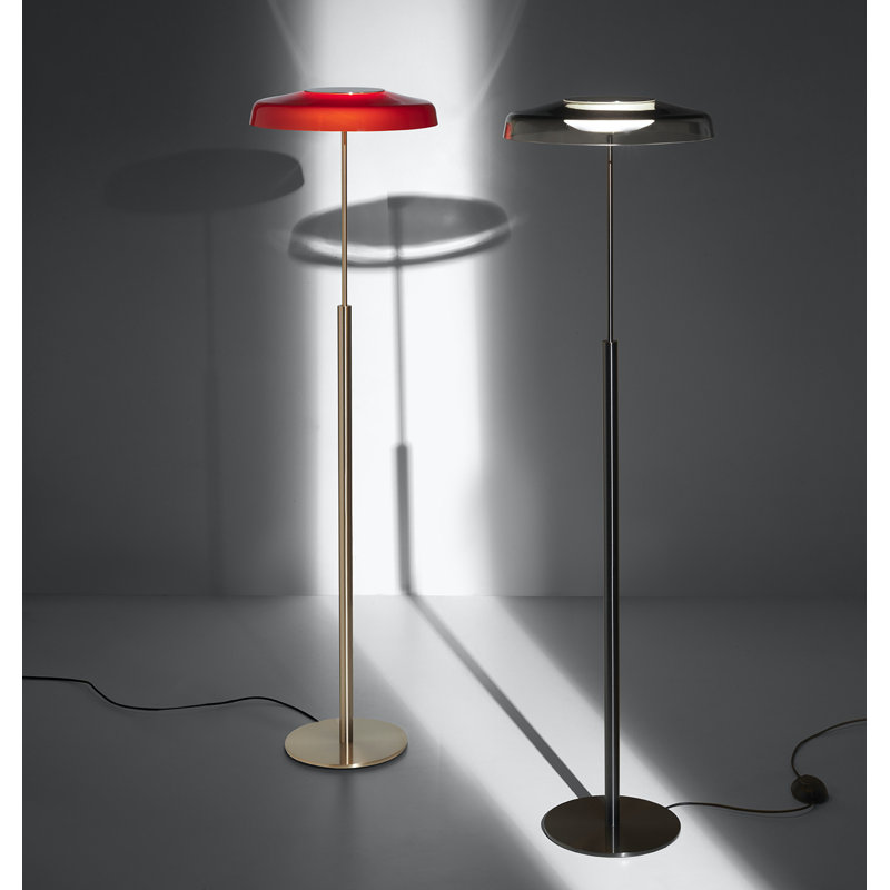 Dora LED Floor Lamp, Satin Gold, Red