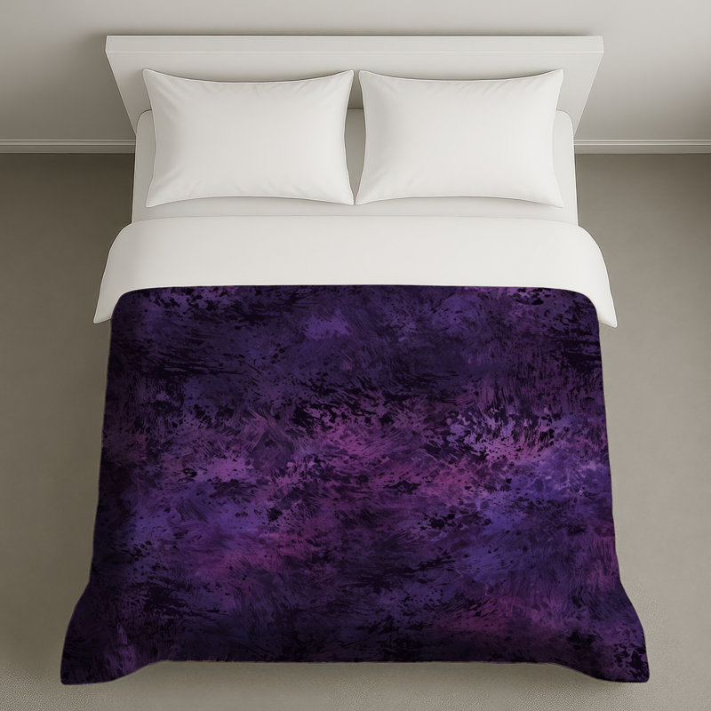 Housses de couette à motif abstrait mauve, Lit simple