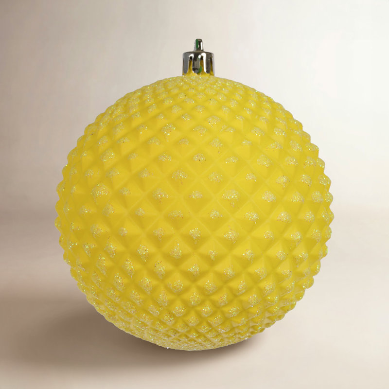 Ornement boule Durian Glitter, Jaune