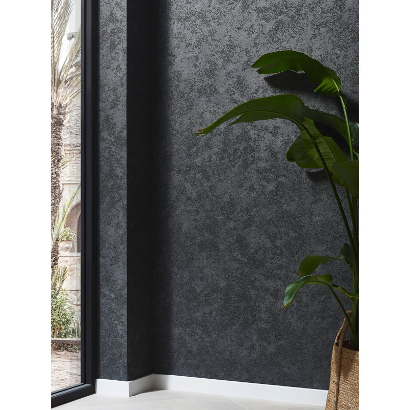 Purity 33cm x 70cm Matte Wallpaper Roll, Black
