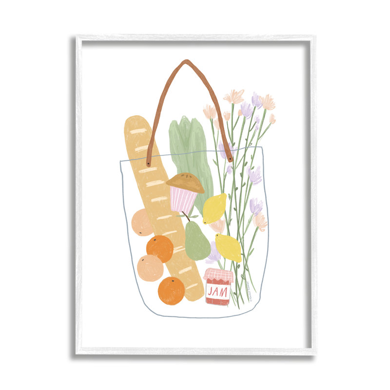 «Chic Chic Bag Illustration» par Spring Ni, H 20 po x l 16 po, Giclée encadrée blanc bord de mer