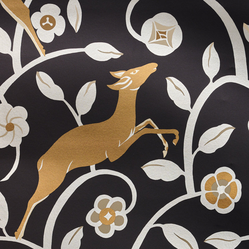Papier peint vinyle Les Gazelles Au Bois, Noir