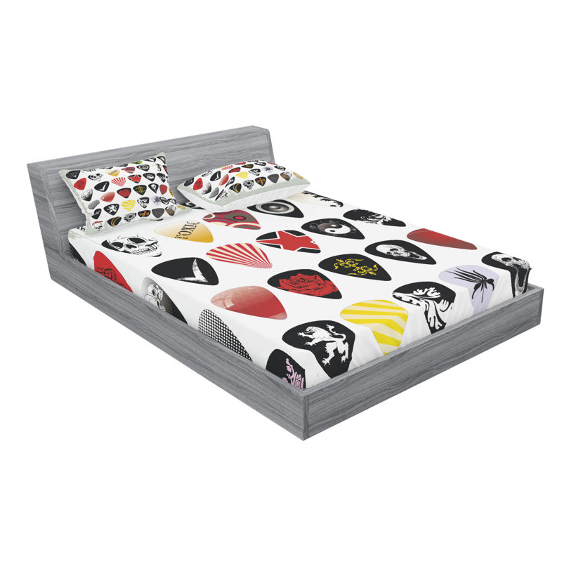 Microfiber Fitted Sheet, Queen Fitted Sheet with 2 Pillowcases