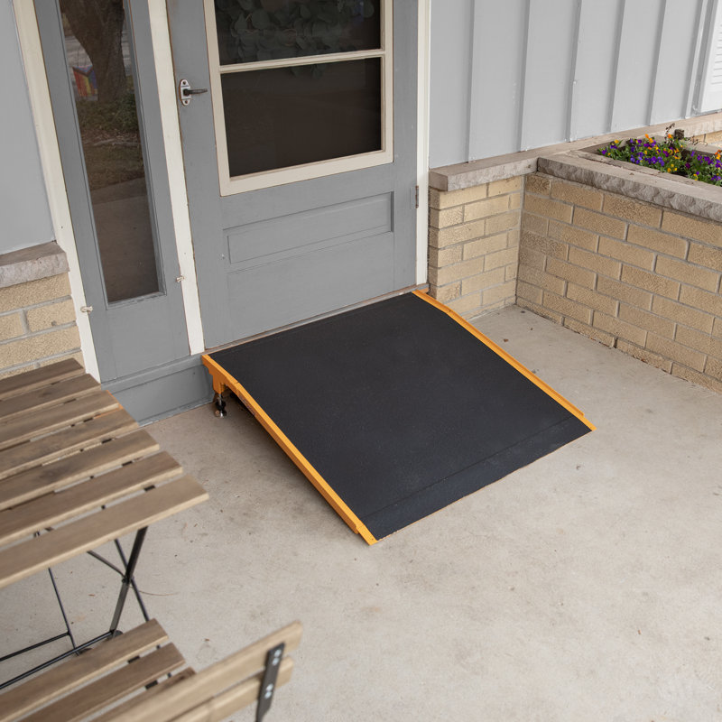 36" L Silver Spring Aluminum Adjustable Solid Threshold Ramp, 5.5" H x 36" W x 36" D