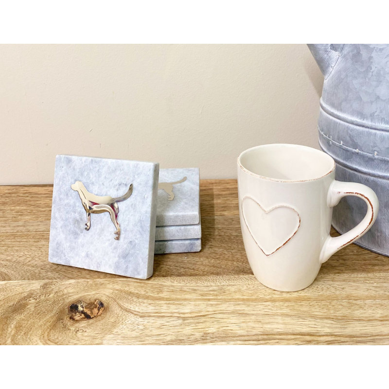 Marble Square 4 Piece Coaster Set