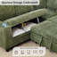 Canapé-lit modulaire convertible en L à 5 places avec lit escamotable, rangement dissimulé et chargement USB