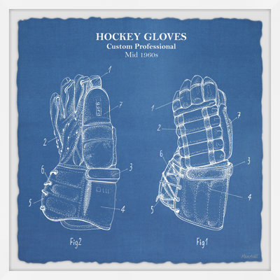 Cadre photo « modèle de gants de hockey », impression sur papier