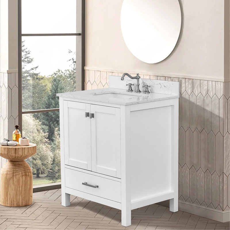 Meuble-lavabo de 30 po avec meuble-lavabo autoportant avec cadre en bois massif