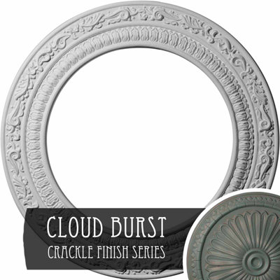Endurathane Andrea Ceiling Medallion, 12"OD x 8"ID x 1/2"P (Fits Canopies up to 8"), Hand-Painted Cloud Burst Crackle Finish