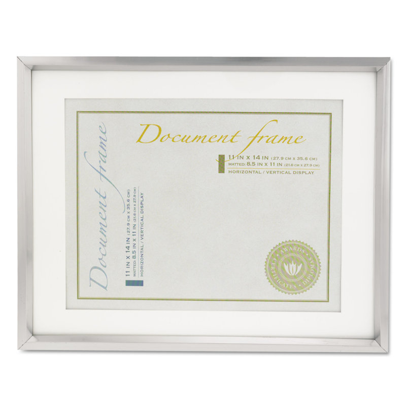 Metallic Silver Matte Picture Frame with Mat