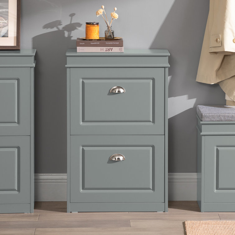 Small Shoe Cabinet for Entryway With 2 Drawers
