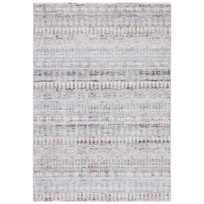 Tapis argenté / bleu Lauren Ralph Lauren, Rectangle 4 pi x 6 pi