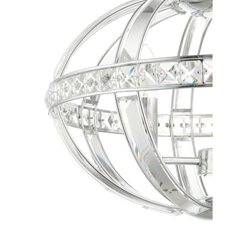Venus 3 - Light Polished Chrome Crystal Pendant