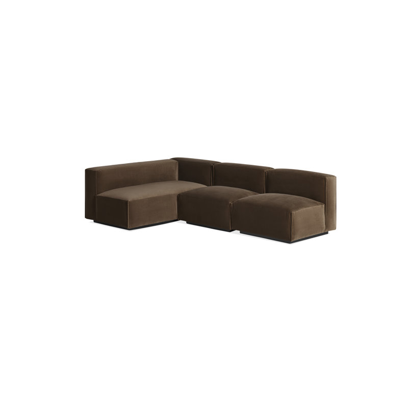 Canapé modulaire Cleon, Orienté vers la droite, Mélange de polyester café velours
