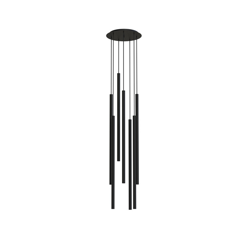 Adside 7 - Light Cluster Pendant, Black, 100cm H x 30cm W