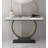 39.37" White;Black Rectangular Marble;Iron Console Table-1132564194