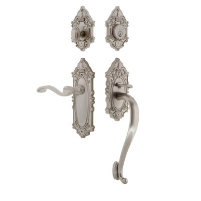 Grande Victorian Handleset with Single Cylinder Deadbolt and S Grip with Portofino Lever