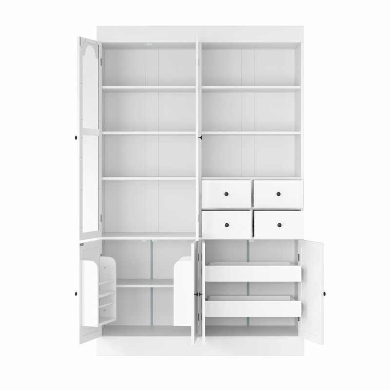 Grand garde-manger avec 4 tiroirs, White