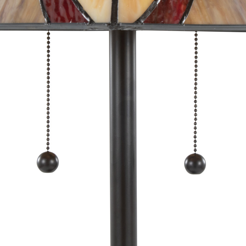 Ren 30" Traditional Table Lamp In Oil Rubbed Bronze Metal With Brown And Cream Glass By , Brown