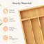 Silverware Drawer Organizer, Utensil Tray For Kitchen, Flatware And Cutlery Holder, Storage For Spoons Forks Knives, 6.7 X 12", Natural