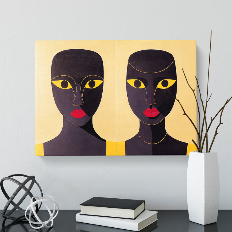 Two Women Abstract Vol.3 - Wrapped Canvas, 35cm H x 50cm W x 3cm D