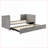 Twin Size Upholstered Daybed with Pop-Up Trundle, No Box Spring Needed, Gray for Multi-Functional Spaces-1184094405