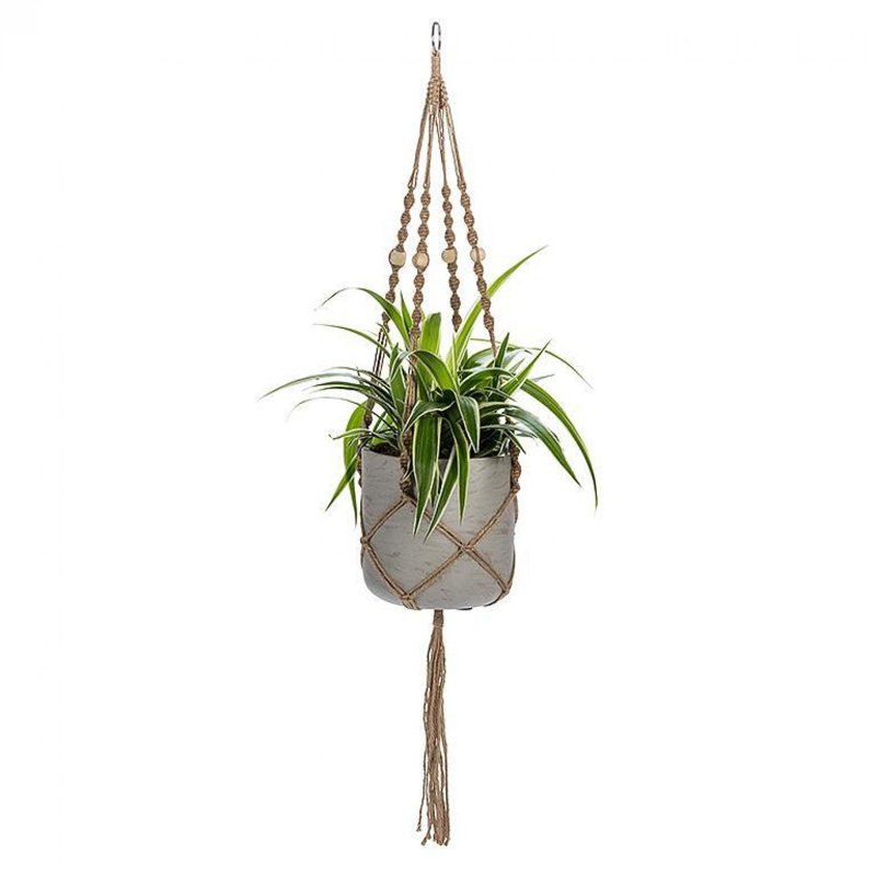 Natural Color Macrame Hanger With Tail Plant Holder