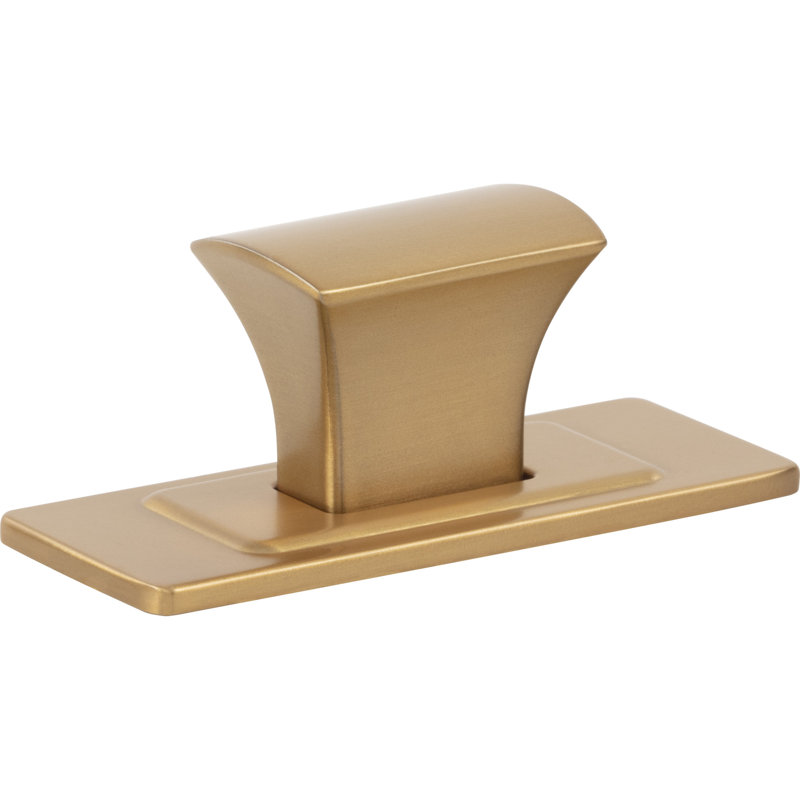 Zander 1 1/4" Length Rectangle Knob, Warm Brass