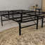Grand lit plateforme en acier noir - fiable, hauteur de 14 pouces, lit d'une capacité de 2000 lb, sans sommier, surélevé pour le rangement, assemblage facile-130574715