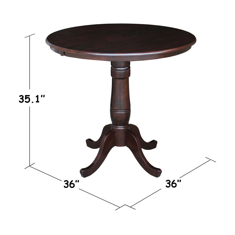 Mosteller Solid Wood Dining Table, Rich Mocha, 36" H x 36" W x 36" D