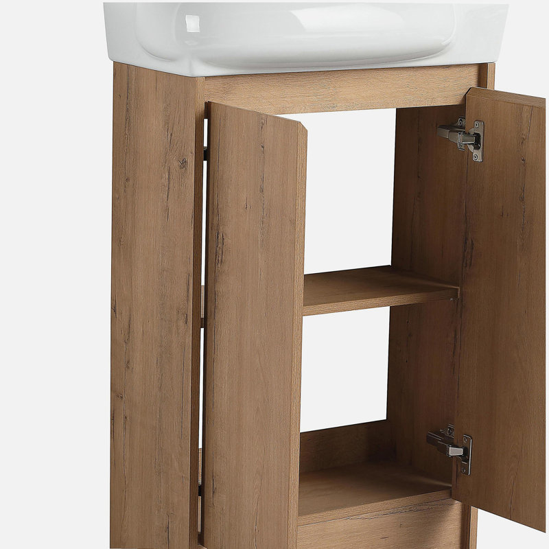 Lavabo de salle de bain autoportant 23 "avec lavabo, porte, Imitative Oak