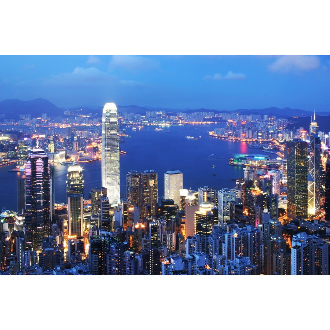 Hong Kong Cityscape von Daumiu - Leinwandbild