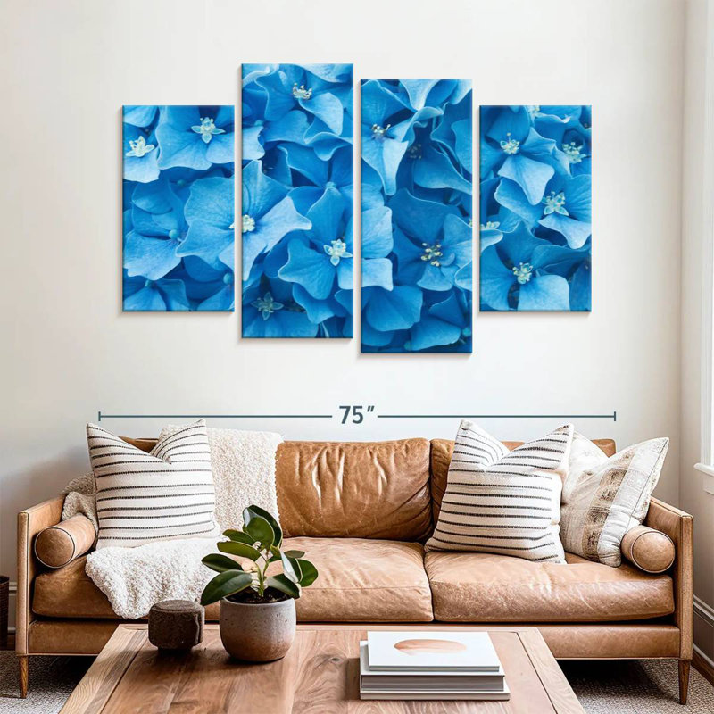 Harnek Dainty Blue Flowers, 42" H x 68" W