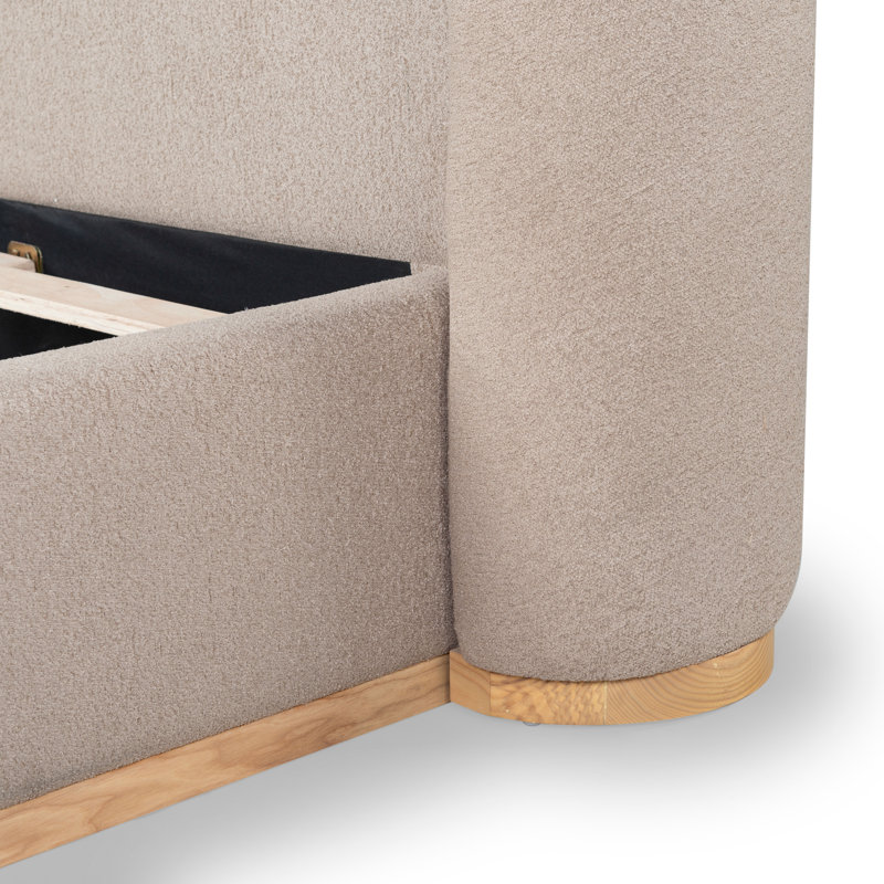 Martynia Boucle King Bed, King, Light Brown