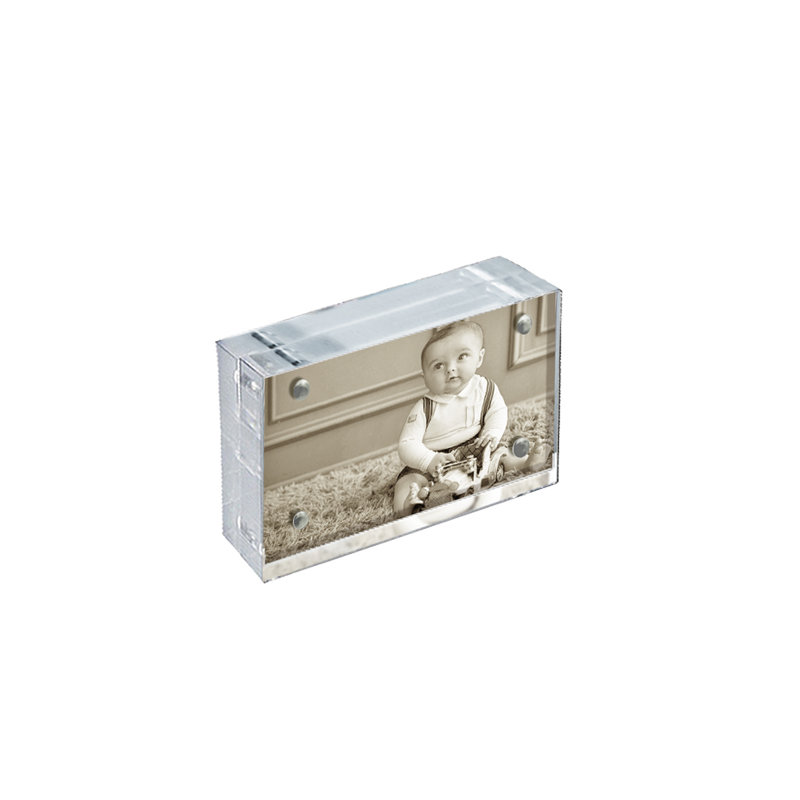 Clear Acrylic Magnetic Photo Frame Block 4.5" x 3" Vertical/Horizontal