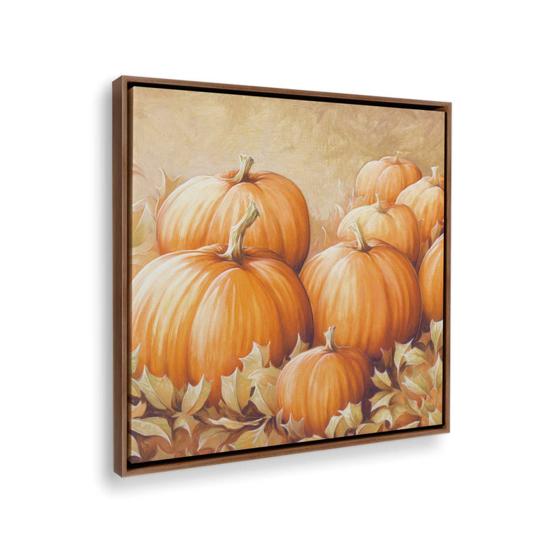 «Pumpkin Patch» par Dogwood, L 12 po x H 12 po, Brun, Toile avec cadre