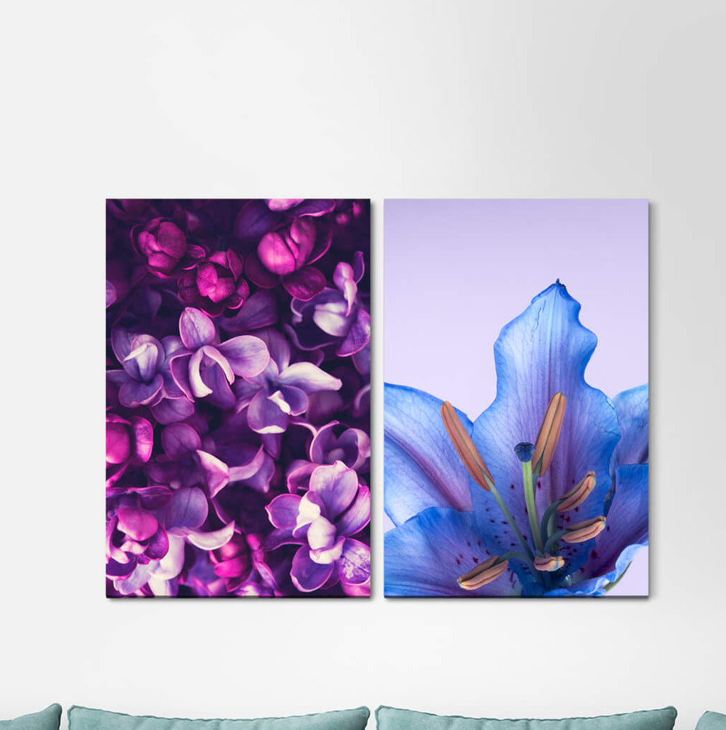 2-tlg. Leinwandbilder-Set - Fotografie „Orchids Flowers Summer Scentedfeminine”