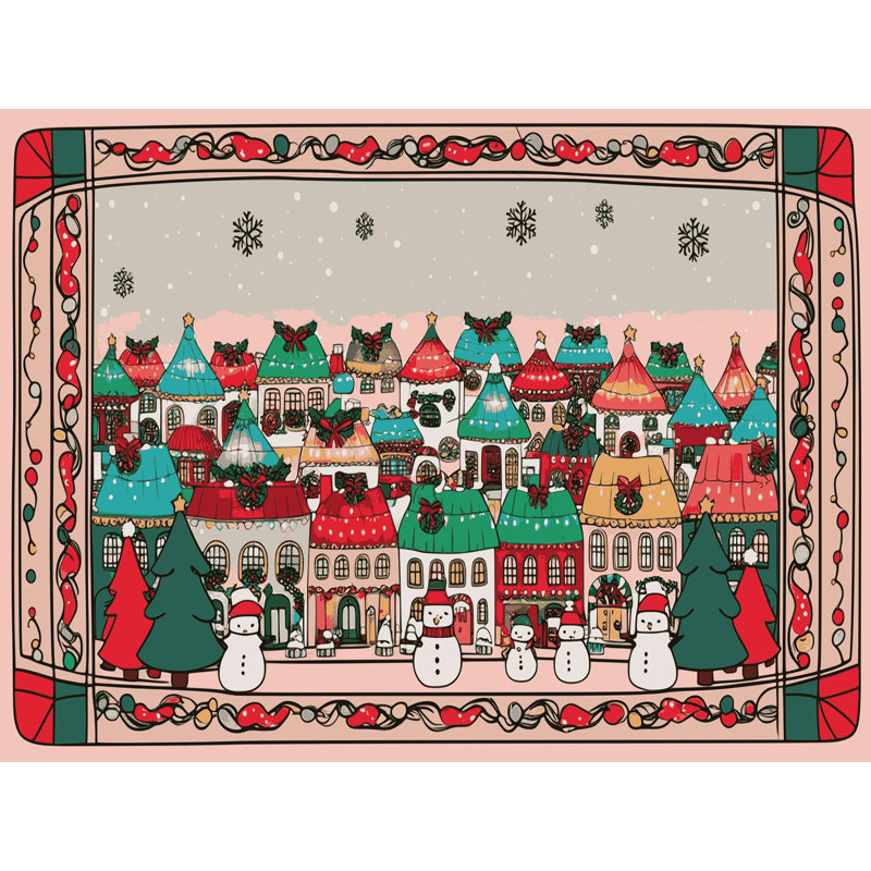 Tapis vacances de Noël The Holiday Aisle®, Rectangulaire 8 pi x 12 pi