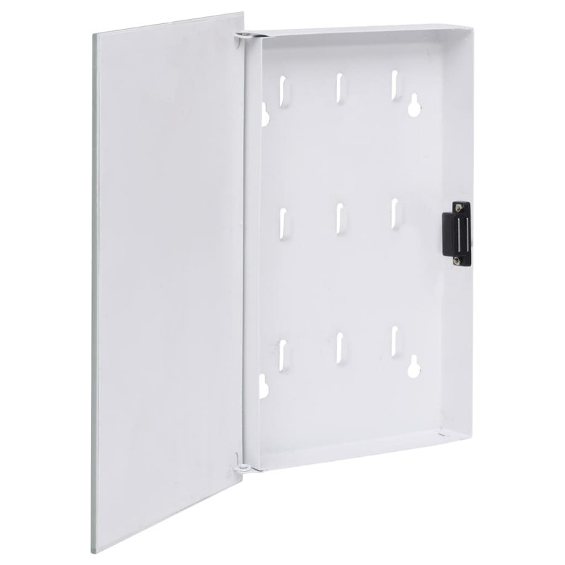 VidaXL Key Box with Magnetic Board Key Cabinet Storage Box Office, White