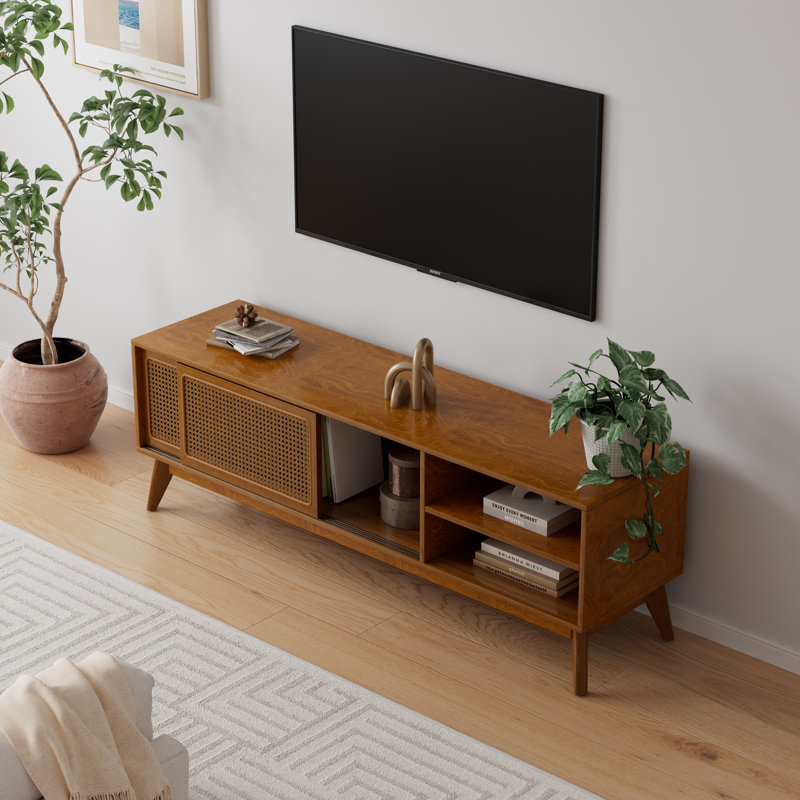Unfinished TV Stand for TVs up to 65" with Fireplace Included