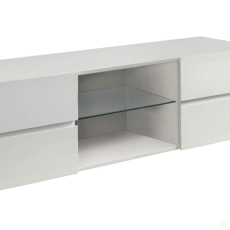 Glossy  4-Drawer TV Console