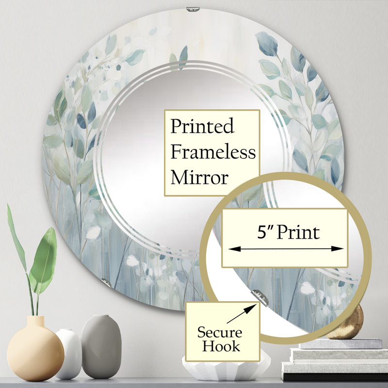 Kaleburnu - Miroir mural moderne rond, 24 po x 24 po