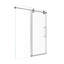 Porte de douche coulissante simple de 56 à 60 po de hauteur, H 72 po, verre trempé transparent de 5/16 po et 8 mm, conception en dérivation, finition en nickel brossé, 304 rouleaux, détachement, rail rond, étanchéité à l'eau et poignée en acier inoxydable